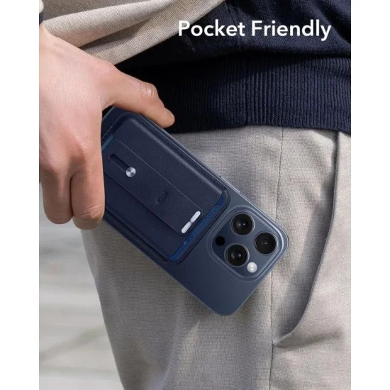 Wallet Magsafe Leather Grip Esr - Dark Blue